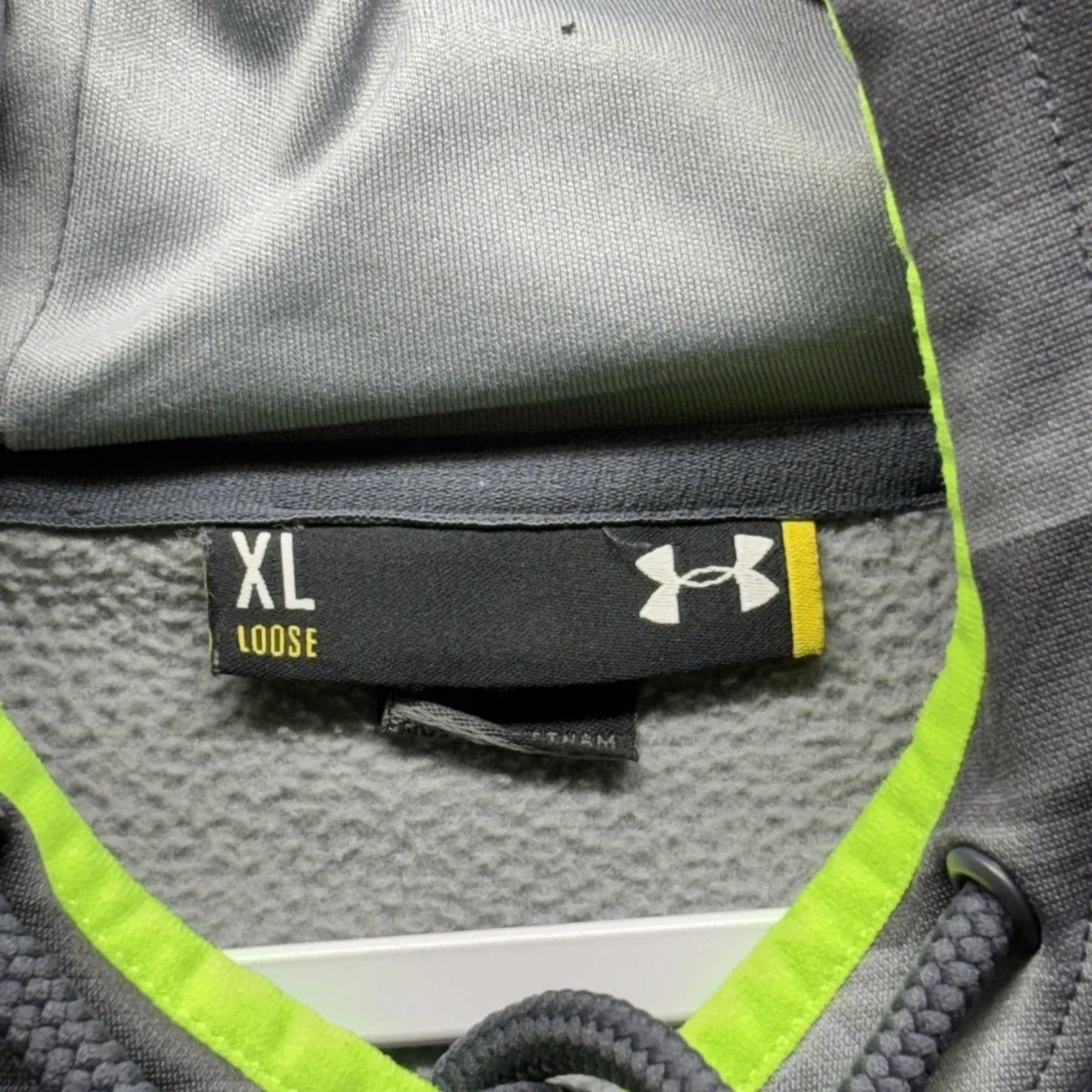 Under Armour US Army Hoodie Mens  XL Gray Camo Striped Loose Fit Pocket‎ *RARE*